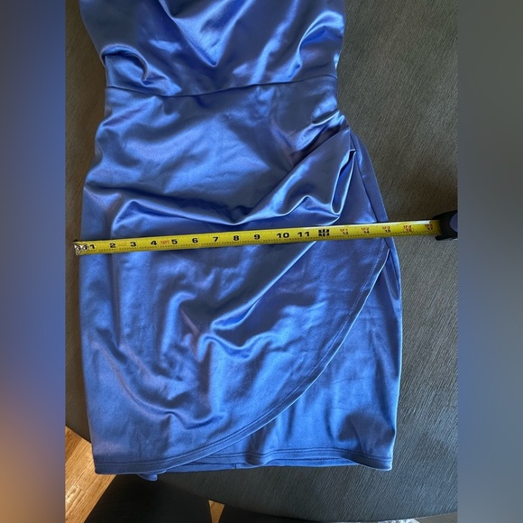 Emerald Sundae Satin Mini Dress in Blue (Macys) - Picture 9 of 12